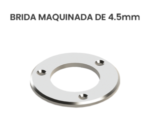 Brida Maquinada de 4.5mm de Acero Inoxidable