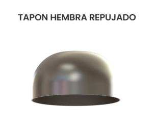 Tapon Hembra Repujado de Acero Inoxidable